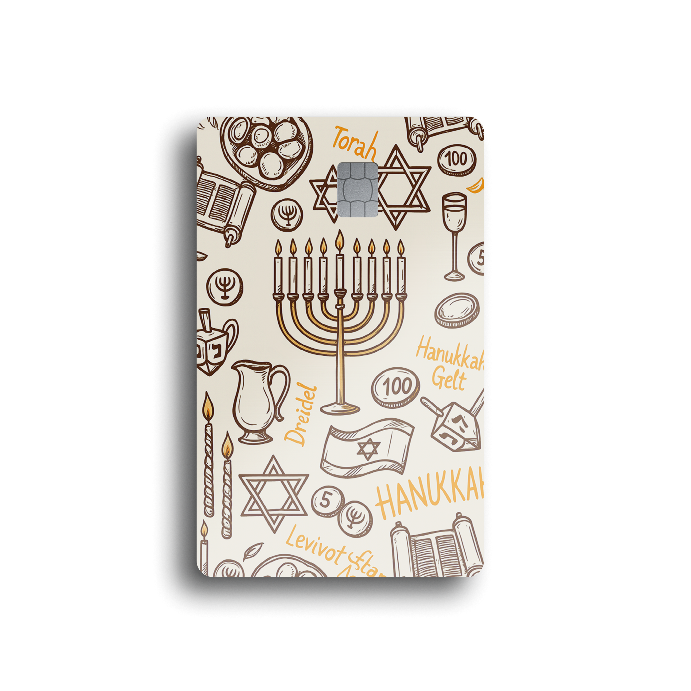 Hanukkah Doodle Card Skin